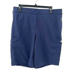 Chico's quick dry bermuda length shorts navy blue outdoor hiking coastal 2 12